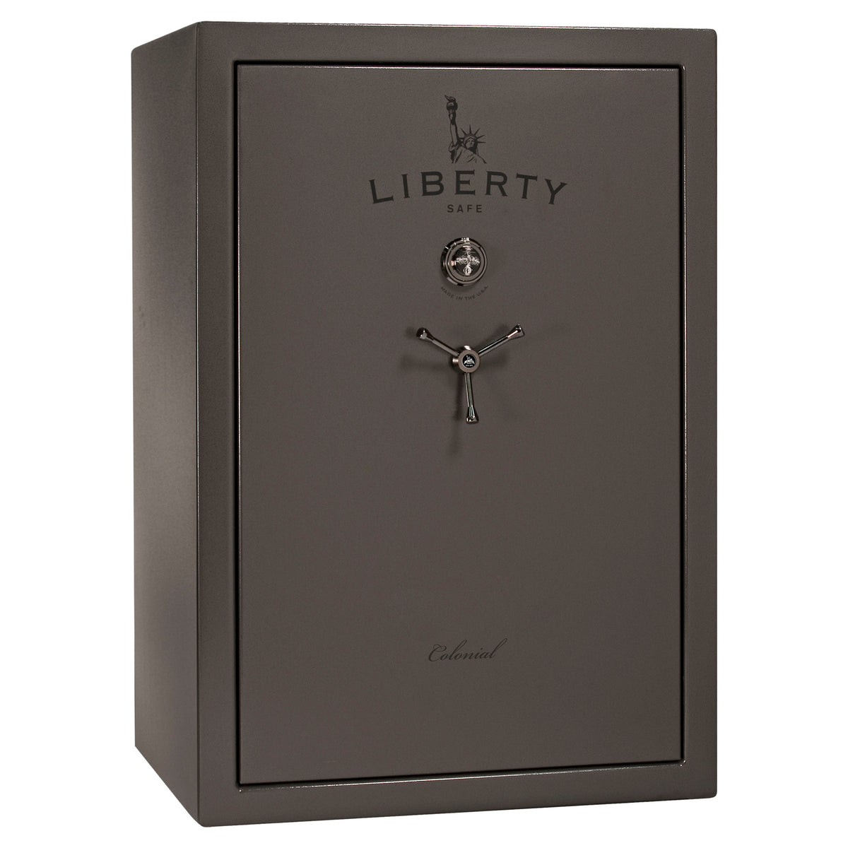 Colonial 35 | Pro Flex Interior | Level 4 Security | 75 Minute Fire Protection | Dimensions: 60.5"(H) x 42"(W) x 22"(D) | Up to 45 Long Guns | Gray Marble | Mechanical Lock - Closed